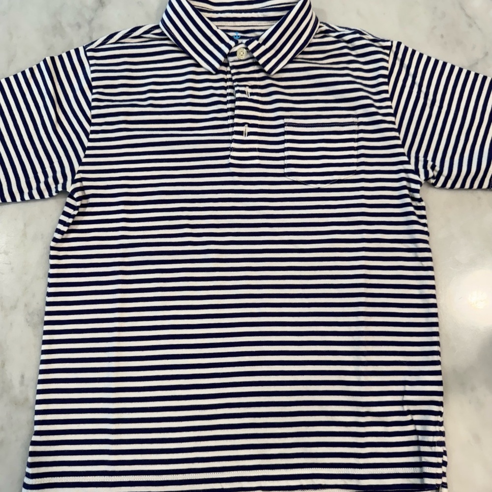 Crewcuts Blue and White Striped Polo Shirt